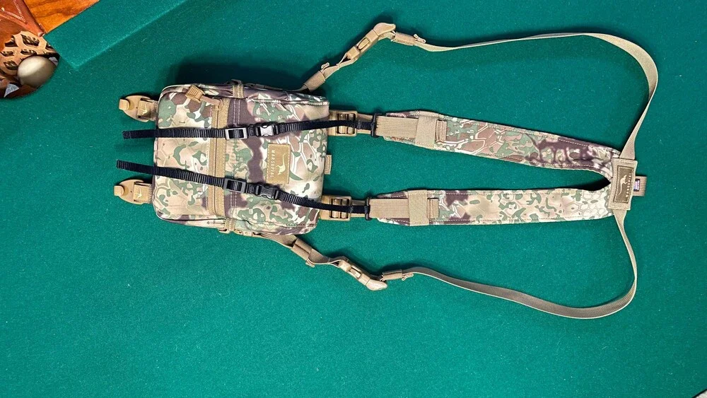 Marsupial Enclosed Binocular Chest Pack, MultiCam Camouflage, Magnetic, Small, w